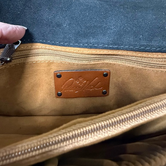 Patricia Nash Black Leather Fold-Over Crossbody - Picture 4 of 11